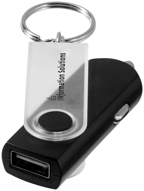 Swivel car adapter key chain