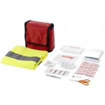 19-piece first aid kit with safety vest